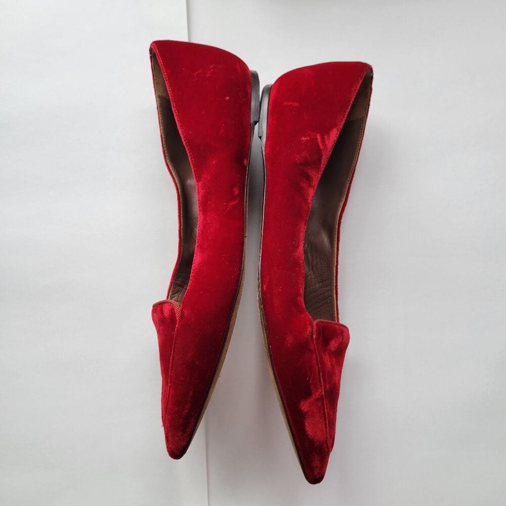 Tabitha Simmons Red Velvet Flats - Picture 6 of 13
